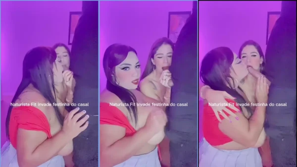 Naturist Fit and her friend sucking on the lucky