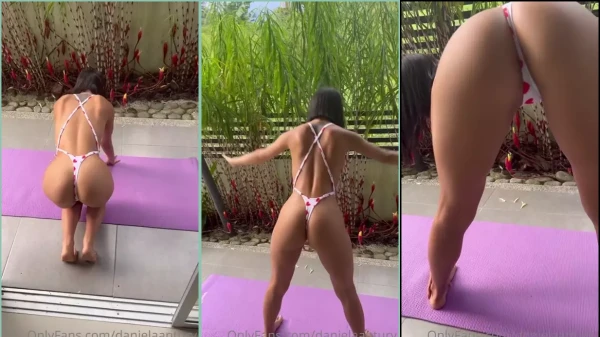 Daniela Antury exercising with stuffed swimsuits