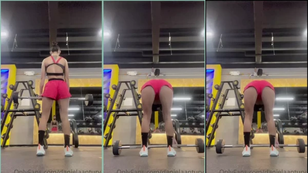 Daniela Antury making video at the gym