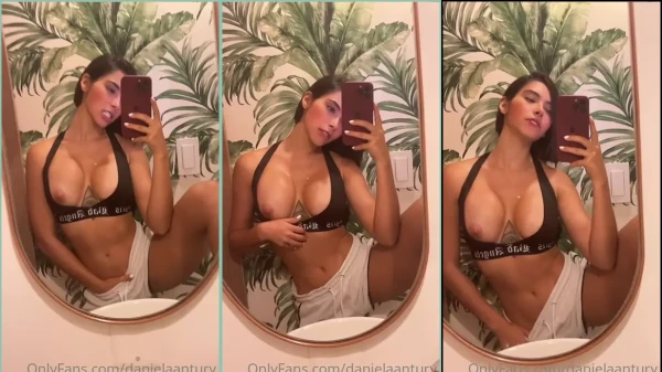 Daniela Antury playing the breasts and pussy