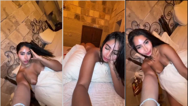 Daniela antury waiting for your eater to enter the room