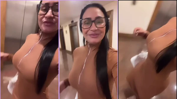 In pasted dress Alessandra Marques shows the big body