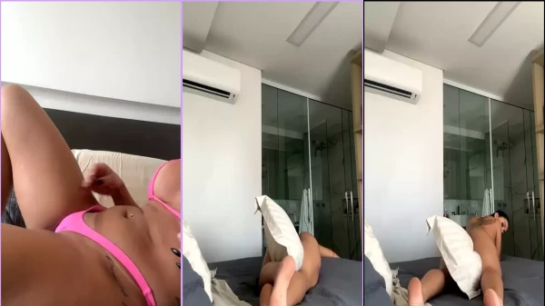 Jessica Minasian rubbing on the pillow until cum