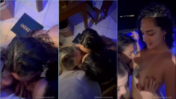 Livia Tavares sharing rolls with two hot babes