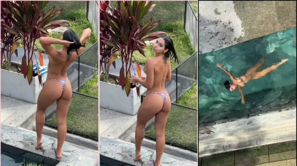 Filmed Daniela Antury swimming naked