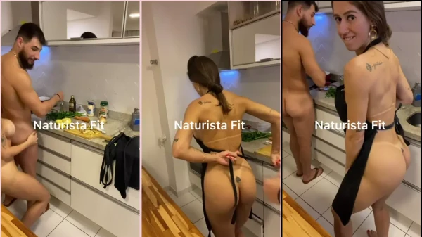 Filmed the Naturist Fit doing to dinner peladinha