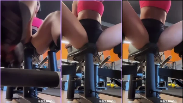 Jessica Minasian filming her stretching at the gym