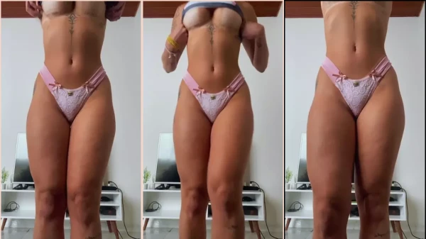 Babi Louback took the bra, and was in her panties