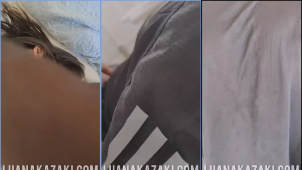 Luana Kazaki with mouth in the thick roll