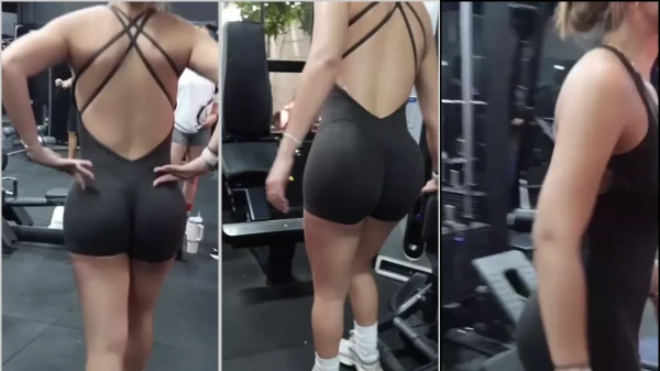 Laura Vanegas in sensual video at the gym working