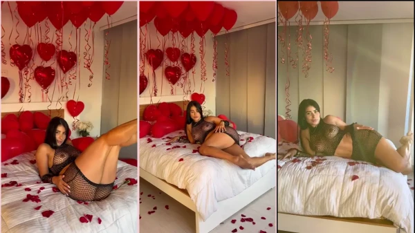 Tatiana Quintero using a transparent lingerie that appears everything
