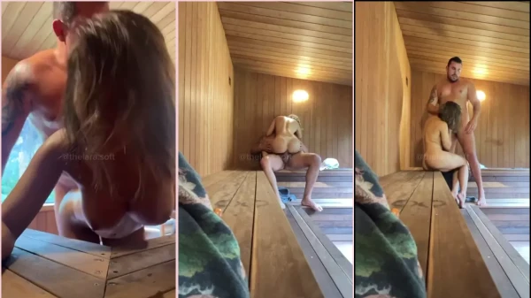 The Lara Soft carrying Piroca in her four -pussy in the sauna