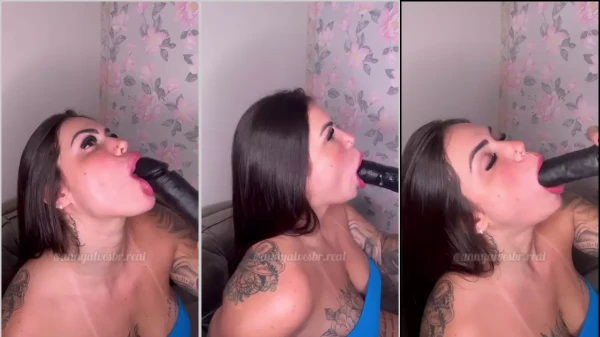 Anny Alves in the porn video sticking black consolation in the mouth