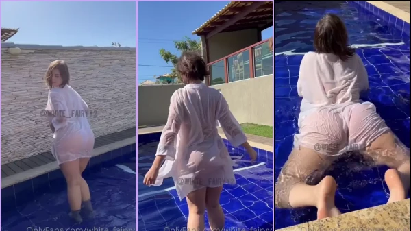 The famous White Fairy fell on the net taking a shower